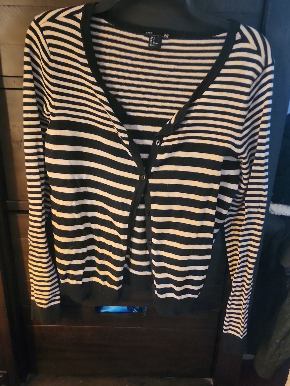 H&M Black and White Striped Women's Cardigan